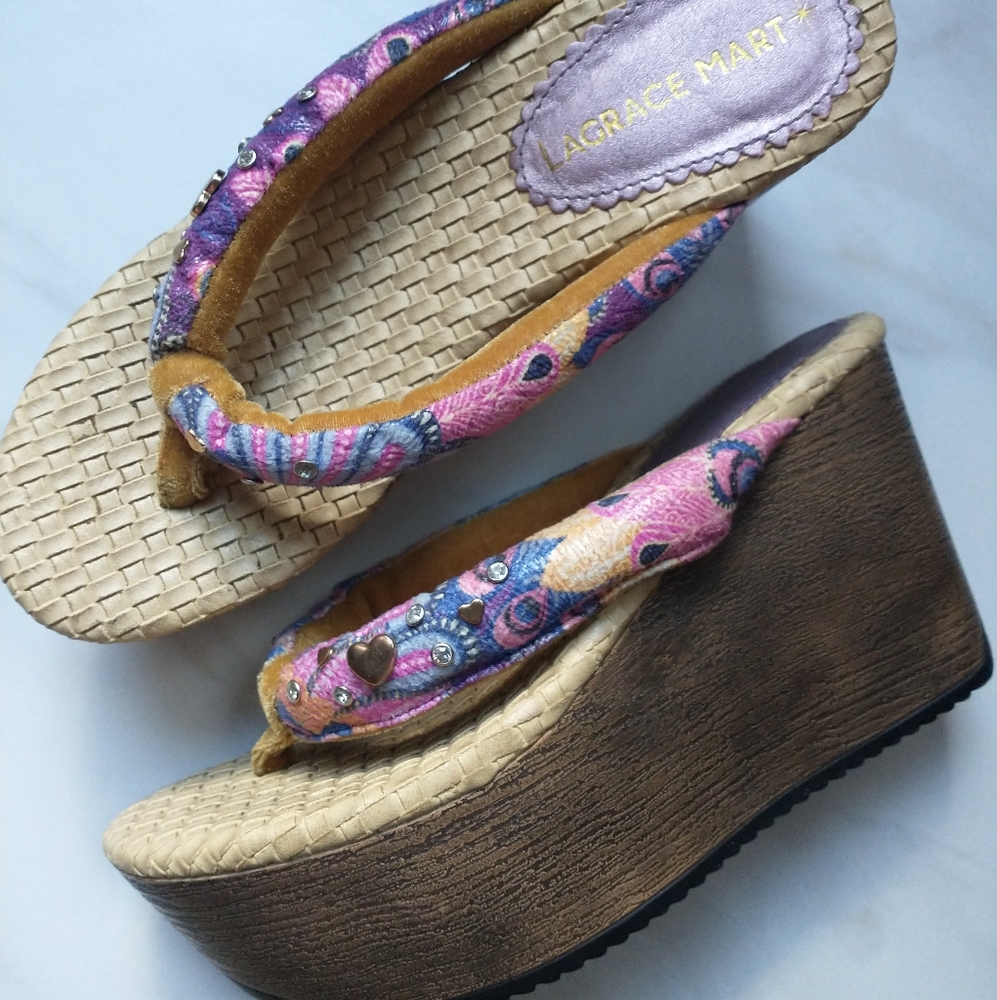 Paisley Platform Sandals